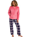 Indigo Sky Womens Fleece Top Check Wincey Pant Pyjamas
