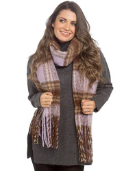 Foxbury Womens Checked Brushed Blanket Scarf