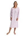 Marlon Womens Bouquet Pastel 45" Long Sleeve Nightdress