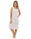 Marlon Womens Linear Floral 40" Sleeveless Button Nightie
