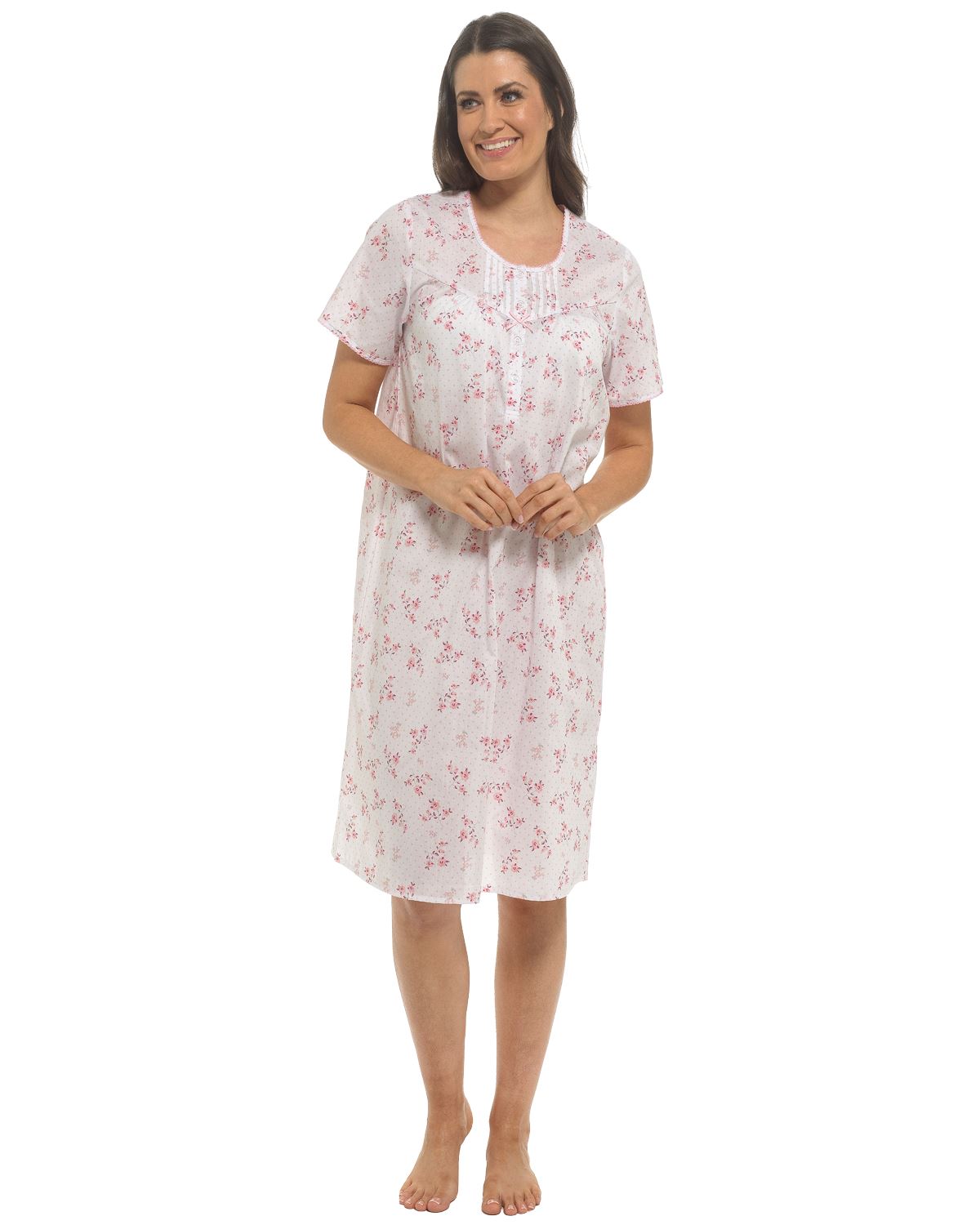 Slumber Hut Womens Woven Short Sleeve Floral Nightie