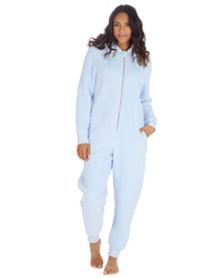 Huggable Womens Borg Zip Hooded Onesies
