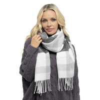 Womens Check Plaid Winter Tartan Scarf