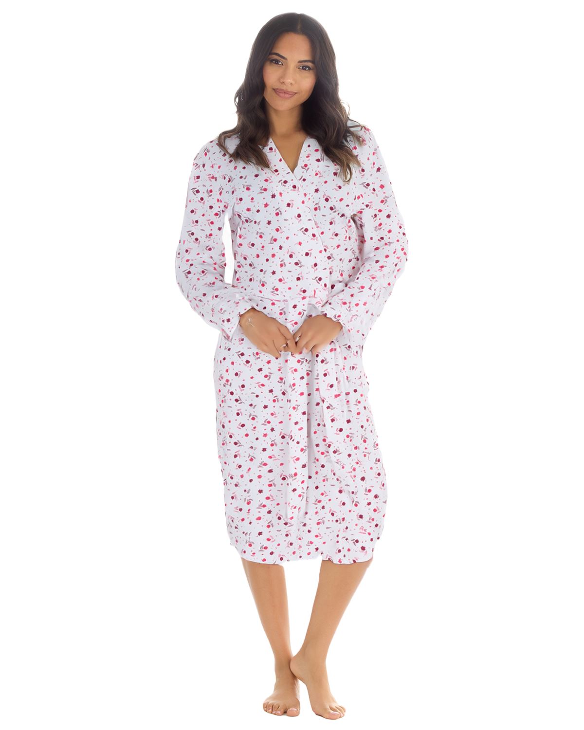 Cottonique Womens Cotton Floral Kimono Wrap