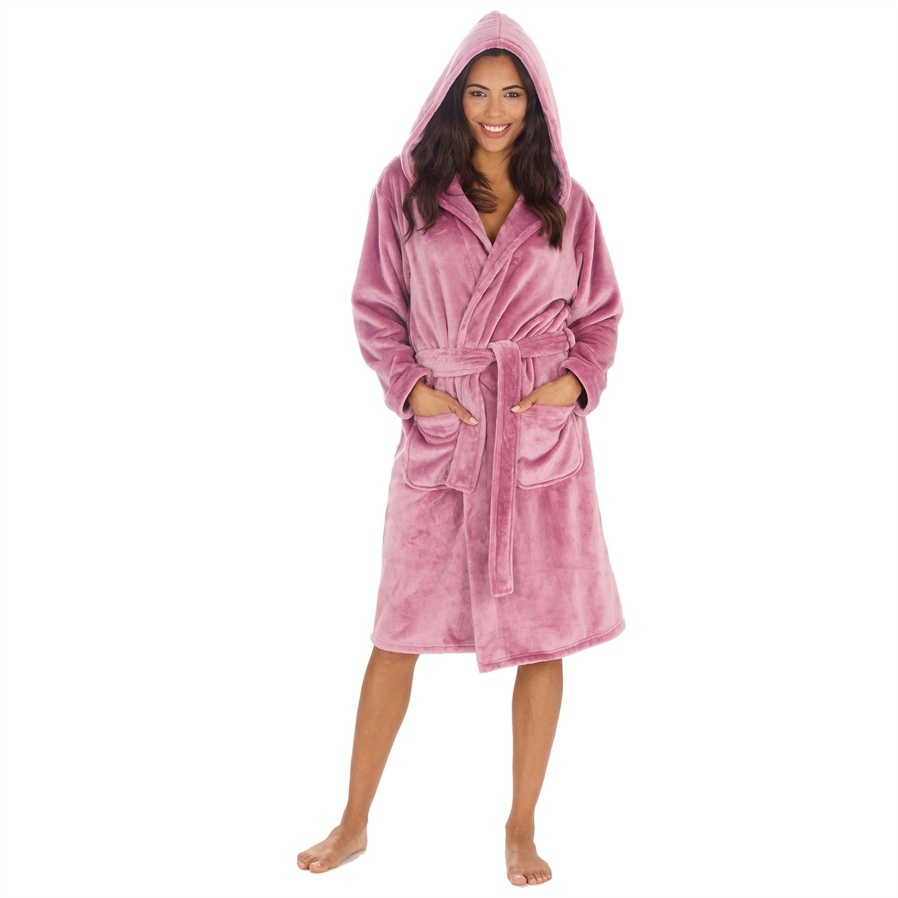 Slumber Hut Womens Polished Hooded Dressing Gown