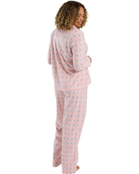 Indigo Sky Ladies Plush Fleece Fleur Geo Pyjamas