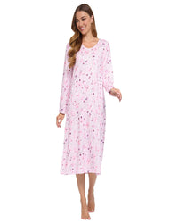 La Marquise Womens 'Floral Reflections' Long Sleeve Nightie