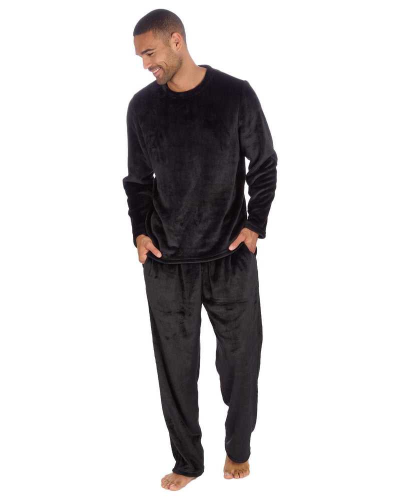 Cargo Bay Mens Polished Fleece Plain Pyjama Set