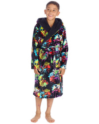 Huggable Kids Hooded Fleece Gaming Dressing Gown
