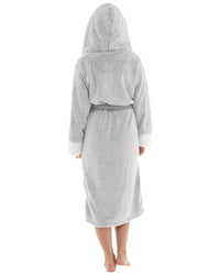 Womens Snowtip Fleece Sherpa Trim Dressing Gown