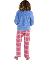 Indigo Sky Womens Fleece Top Check Wincey Pant Pyjamas