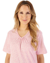 Slenderella Womens Leaf Print 42" Jersey Nightdress