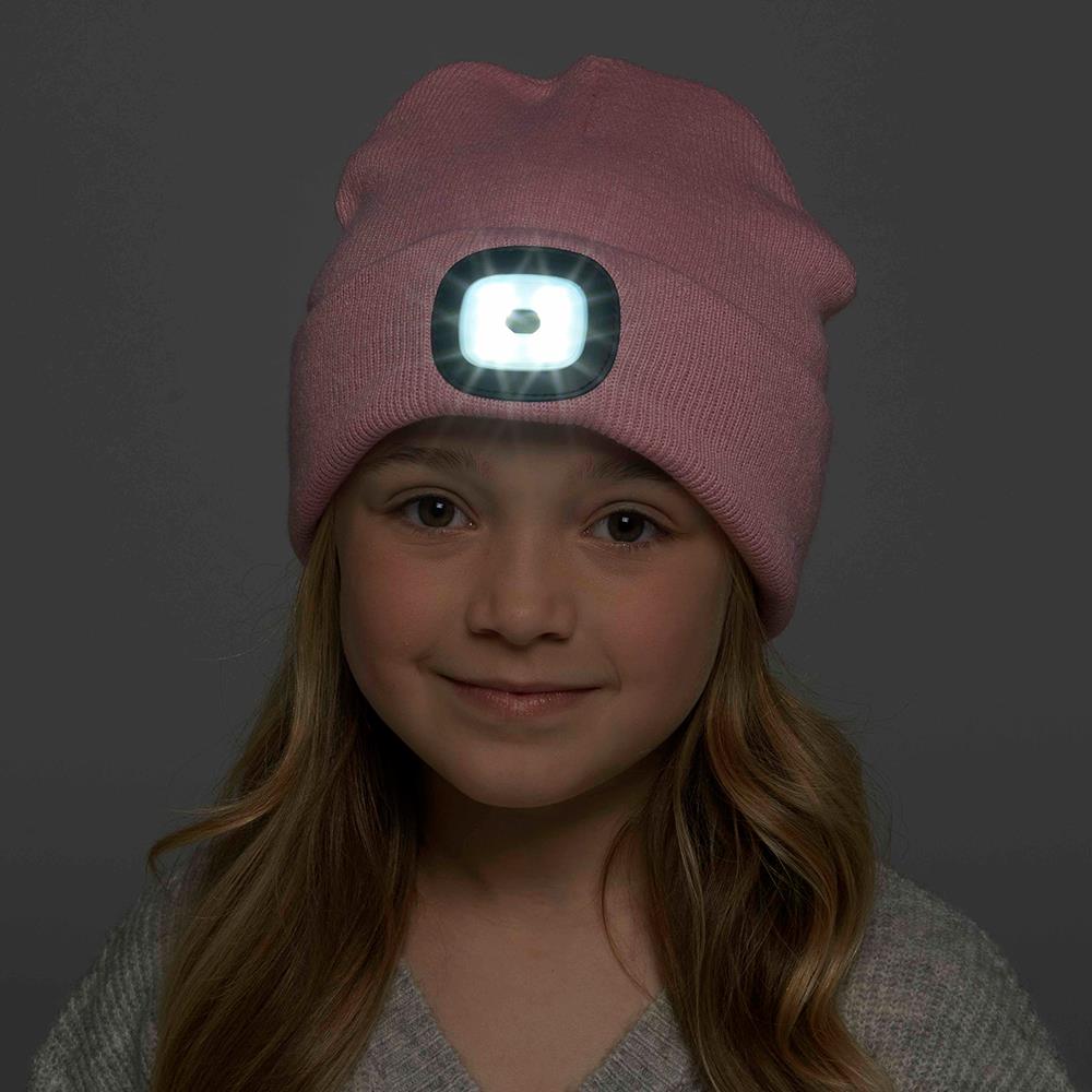 Kids Rechargeable LED Light Knitted Beanie Hat