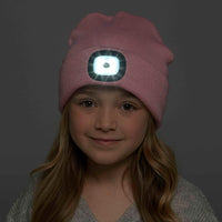 Kids Rechargeable LED Light Knitted Beanie Hat