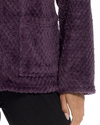 Slumber Hut Womens Waffle Fleece Zip Bed Jacket