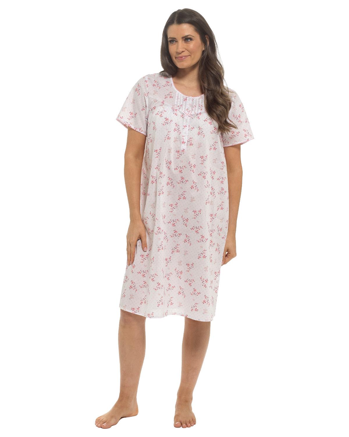 Slumber Hut Womens Woven Short Sleeve Floral Nightie