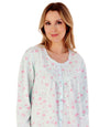Slenderella Womens 100% Woven Cotton Long Sleeve Button Nightie