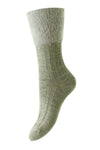HJ Hall Womens Fluffy Top Cable Knit Socks
