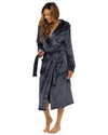 Womens Polished Fleece Cuff Detail Dressing Gown