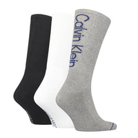 Calvin Klein Mens 3 Pack Cushion Crew Plain Socks