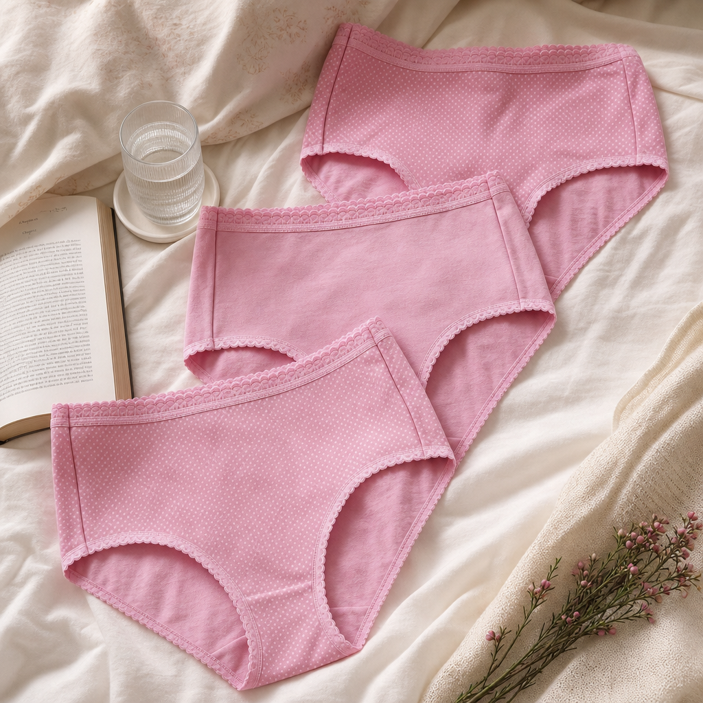 Anucci Womens Lace Trim Full Briefs