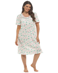 Slumber Hut Womens Short Sleeve Floral Nightie