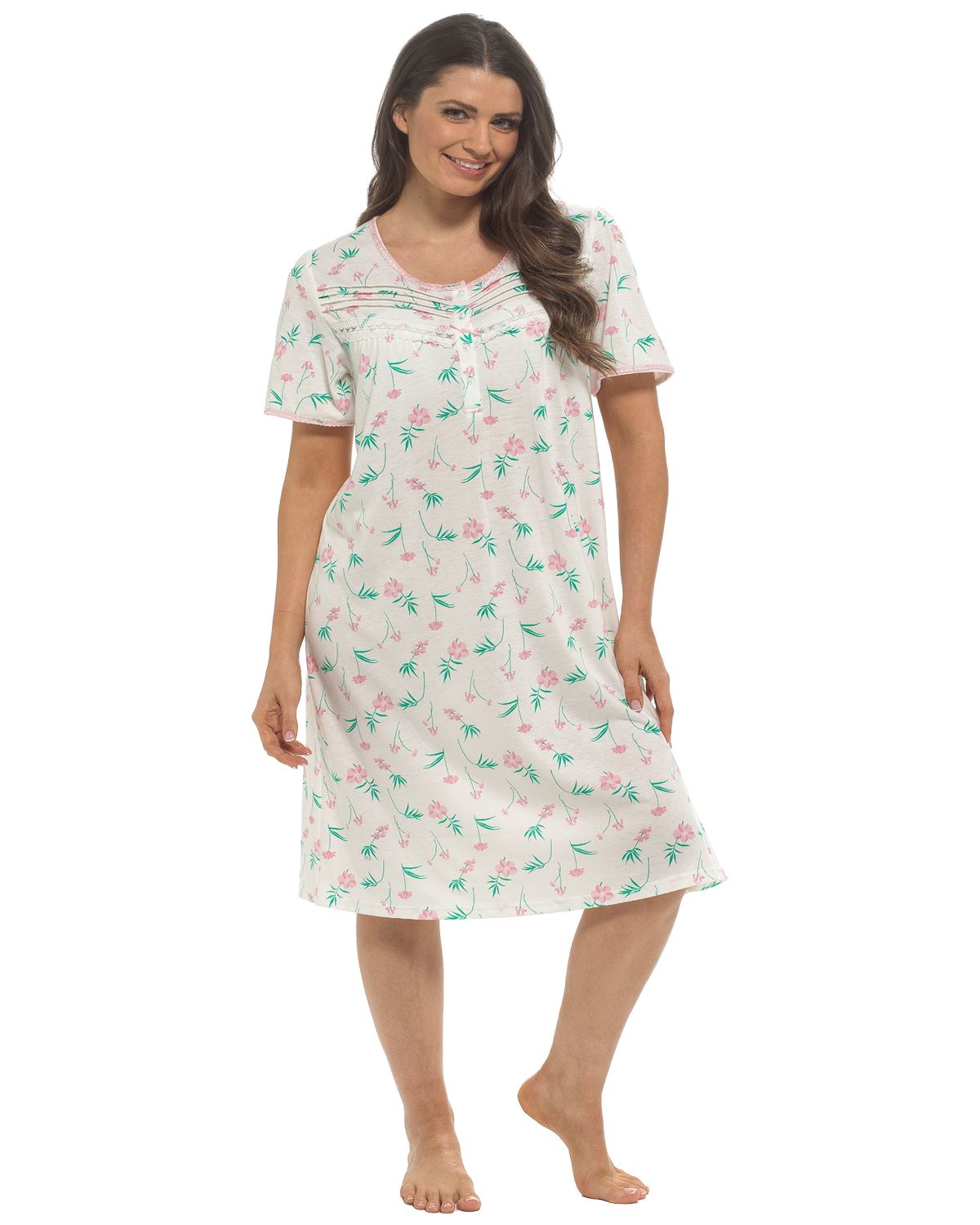 Slumber Hut Womens Short Sleeve Floral Nightie