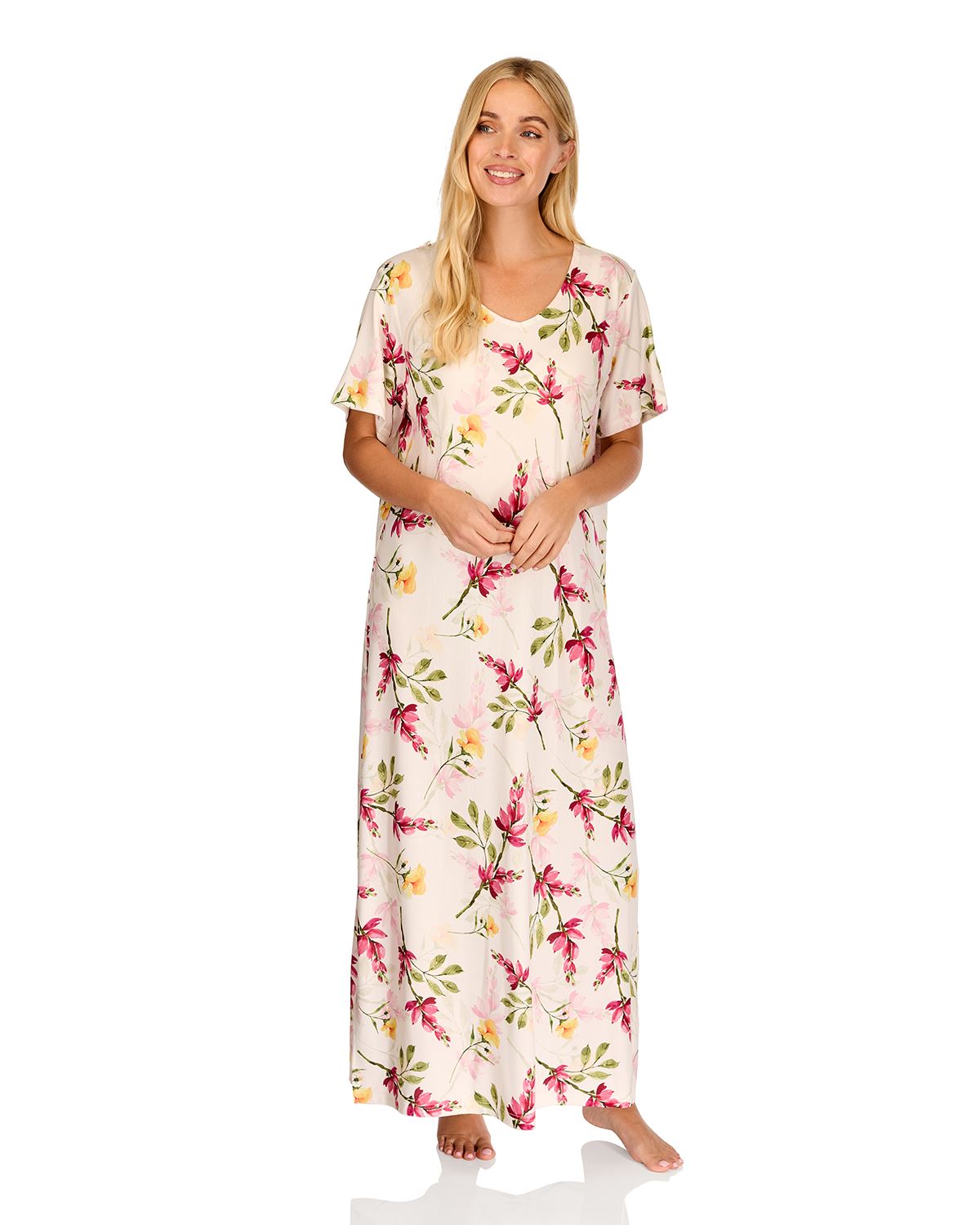 La Marquise Womens 'Berry & Blue' 43" & 50" Short Sleeve Nightie
