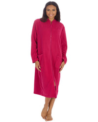Slumber Hut Womens Zip Fleece Dressing Gown