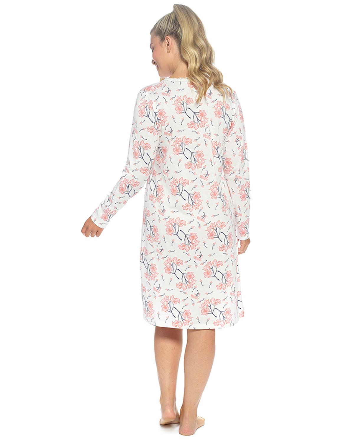 Wolf & HArt Womens Floral AOP Cotton Nightie with Trim
