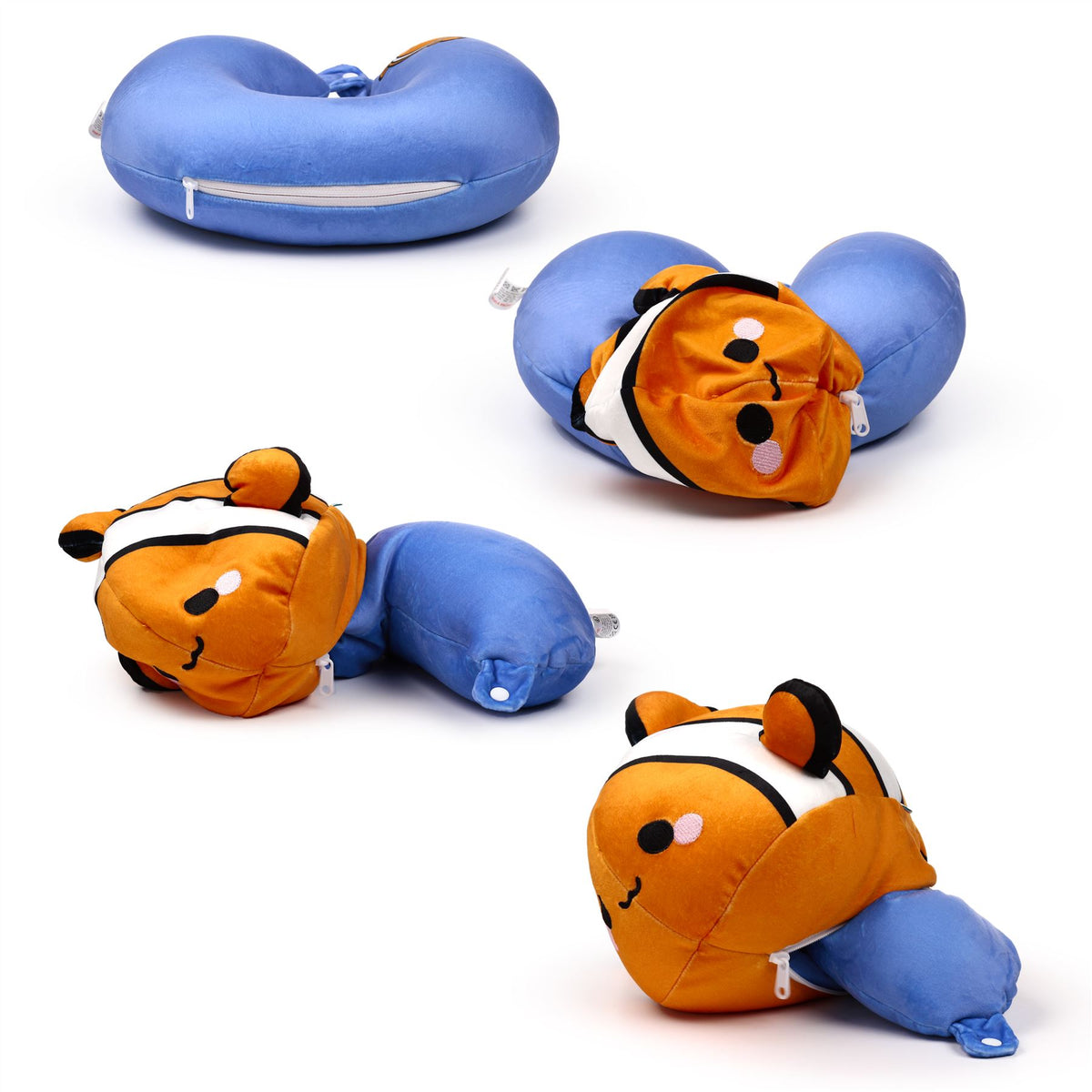 Swapseazzz Clownfish 2-in-1 Plush Travel Pillow & Toy