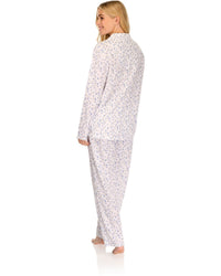 La Marquise Womens 'Velvet Rose' Long Sleeve Button Pyjamas