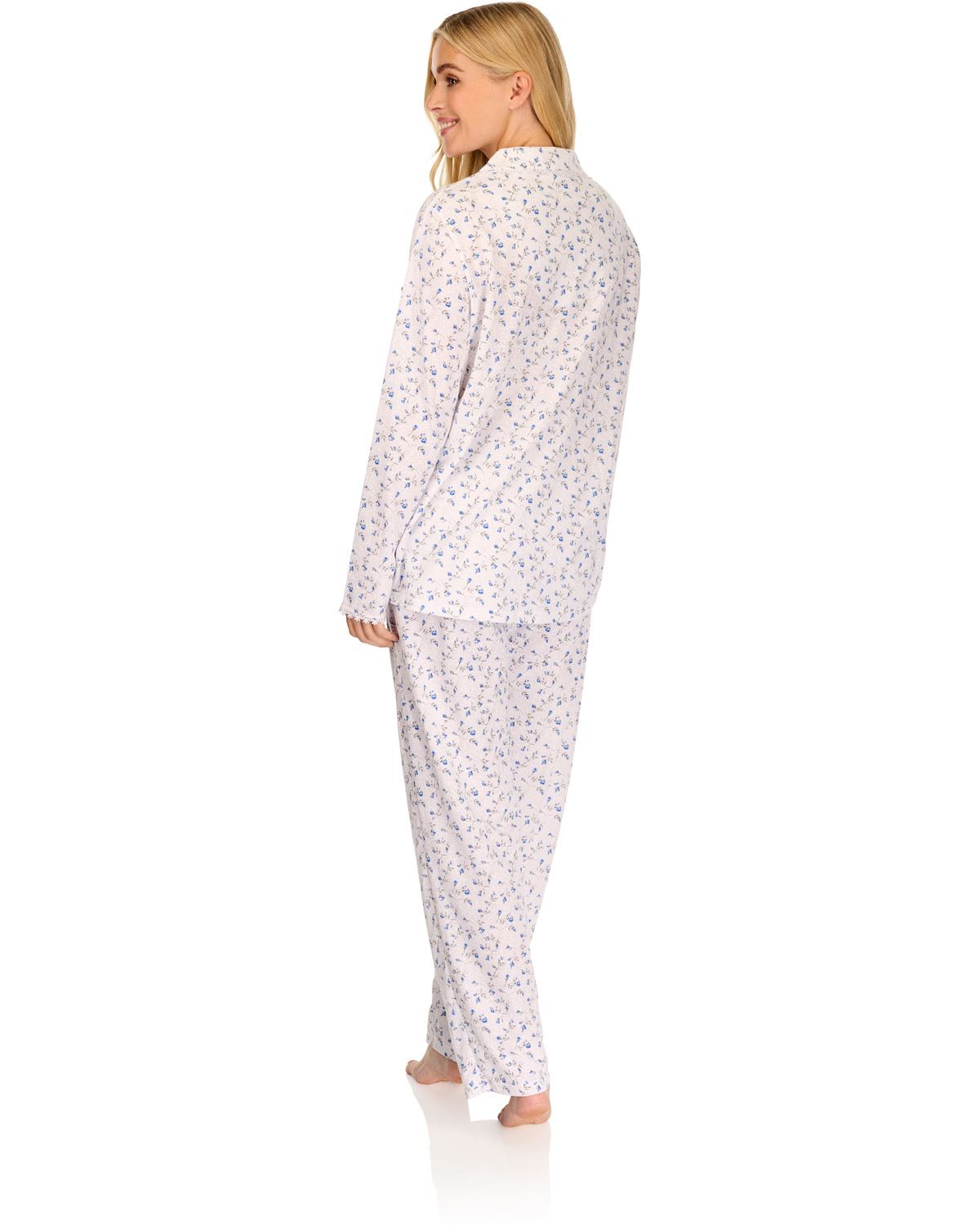 La Marquise Womens 'Velvet Rose' Long Sleeve Button Pyjamas
