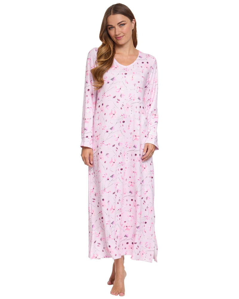 La Marquise Womens 'Floral Reflections' Long Sleeve Nightie