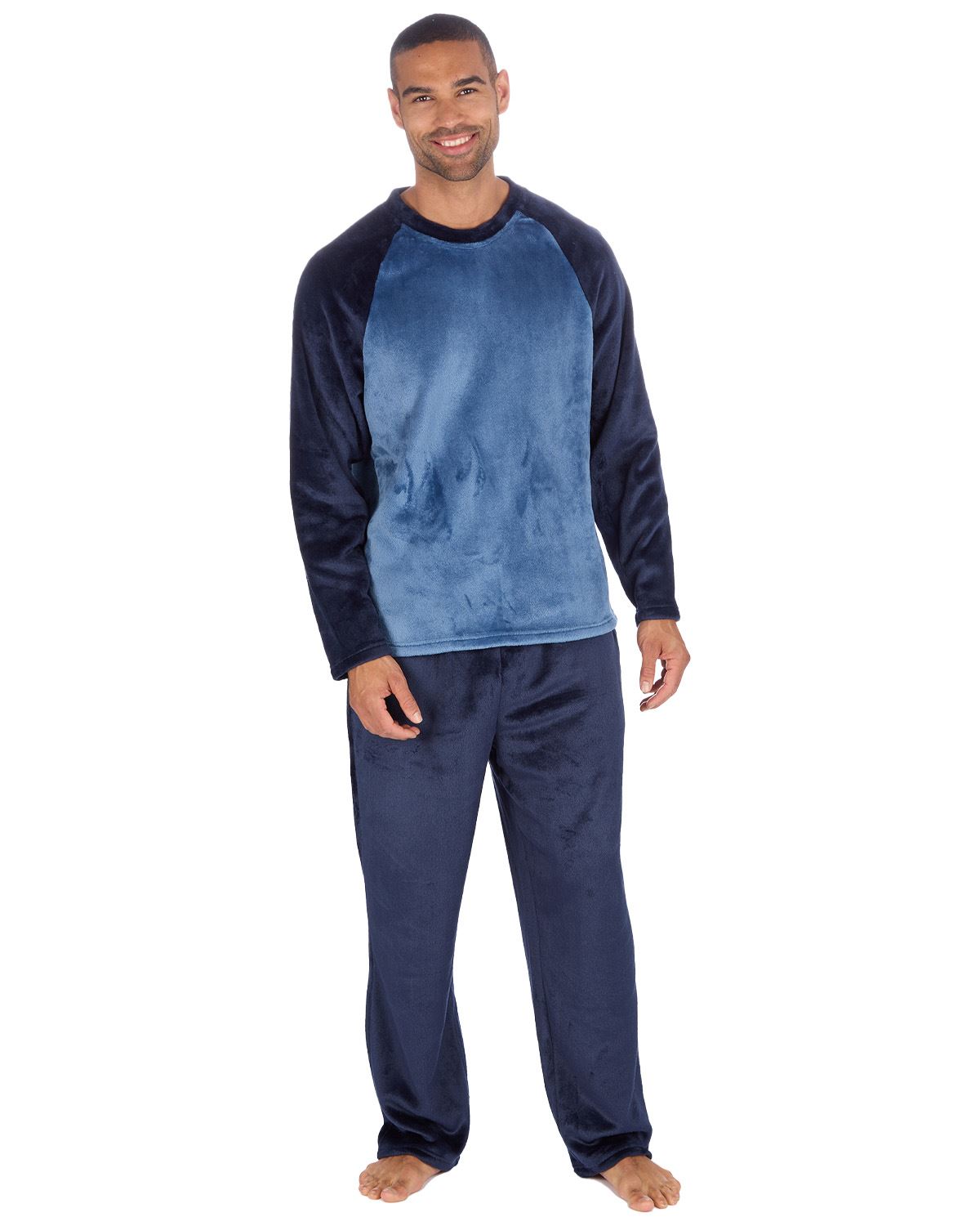 Cargo Bay Mens Polished Fleece Plain Pyjama Set