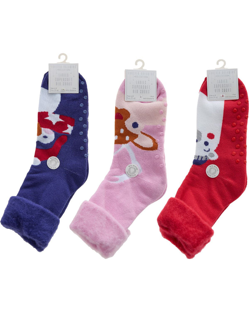 Forever Dreaming Womens 3 Pairs Cosy Bed Socks