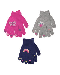 Bertie & Bo Childrens 3 Pack Patterned Gripper Gloves