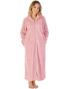 Slenderella Women Supersoft Rib Fleece 50" Zipped Housecoat