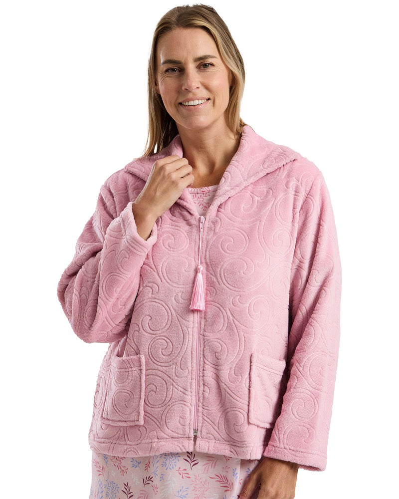 Marlon Womens Swirl Fleece Zip Bedjacket