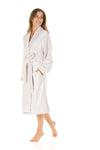 Ladies Super Soft Fleece Longpile Shawl Collar Wrap Dressing Gown Robe