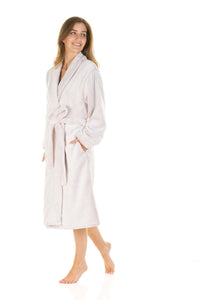 Ladies Super Soft Fleece Longpile Shawl Collar Wrap Dressing Gown Robe