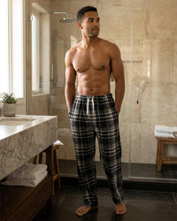 Cargo Bay Mens Polished Fleece Check Lounge Pants