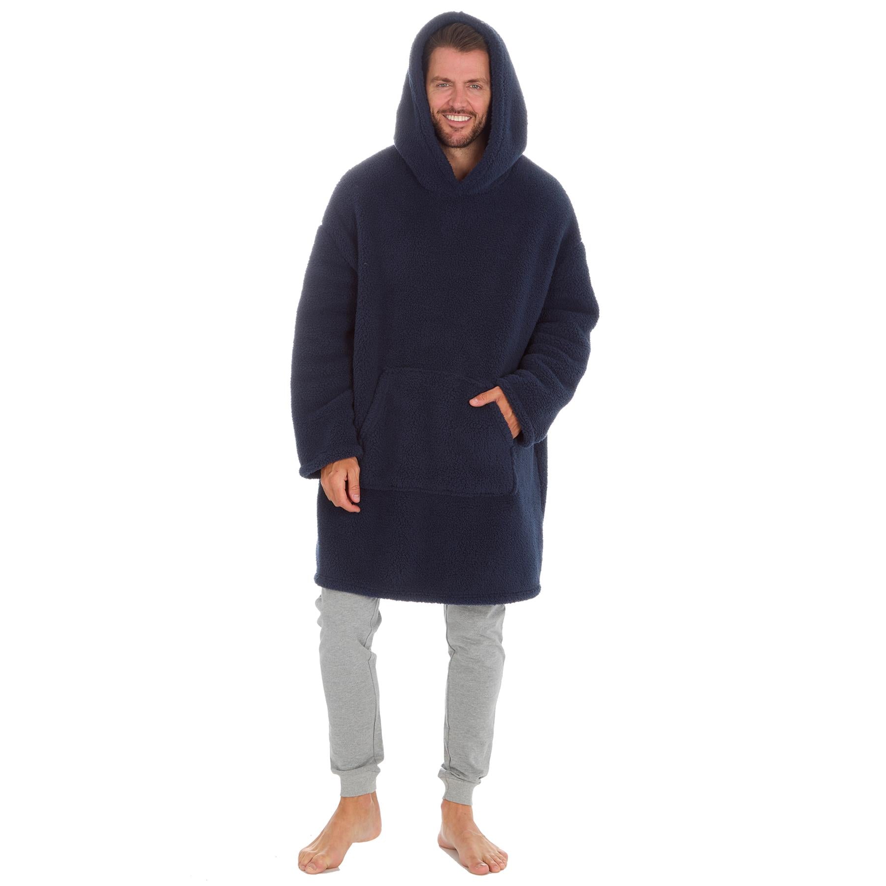 Huggable Mens Borg Fleece Oversized Hoodie