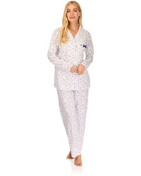 La Marquise Womens 'Velvet Rose' Long Sleeve Button Pyjamas