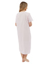 Marlon Womens Linear Floral 45" Short Sleeve Button Nightie