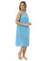 Marlon Womens Linear Floral 40" Sleeveless Button Nightie