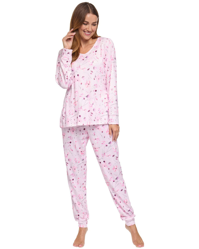 La Marquise Womens 'Floral Reflections' Long Sleeve Pyjamas