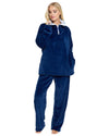 La Marquise Womens 'Blue Leopard' Supersoft Lounge Pyjamas