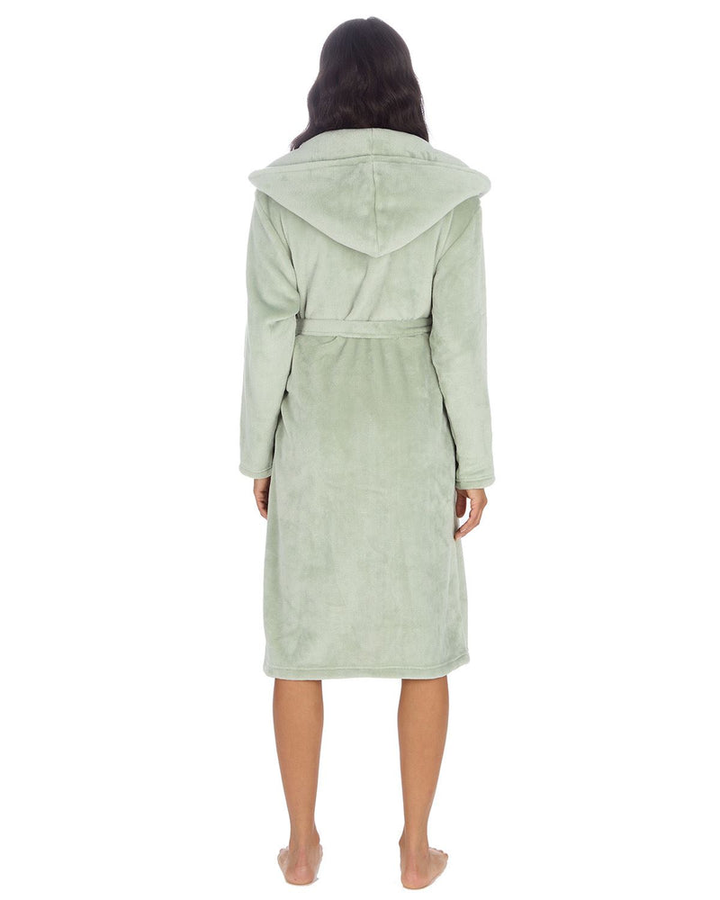 Huggable Womens Super Soft Flannel Fleece Hooded Robe