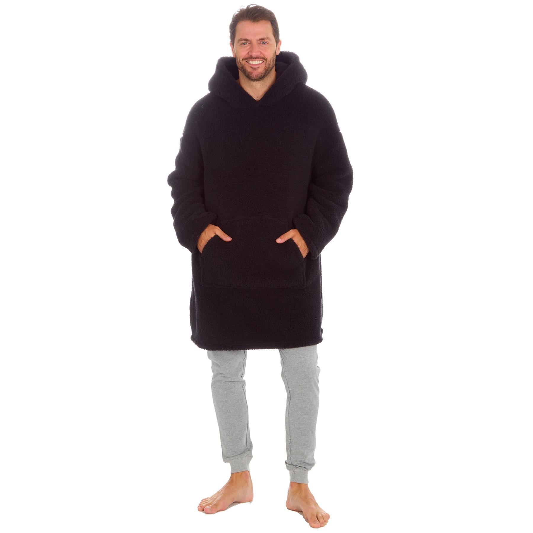 Huggable Mens Borg Fleece Oversized Hoodie